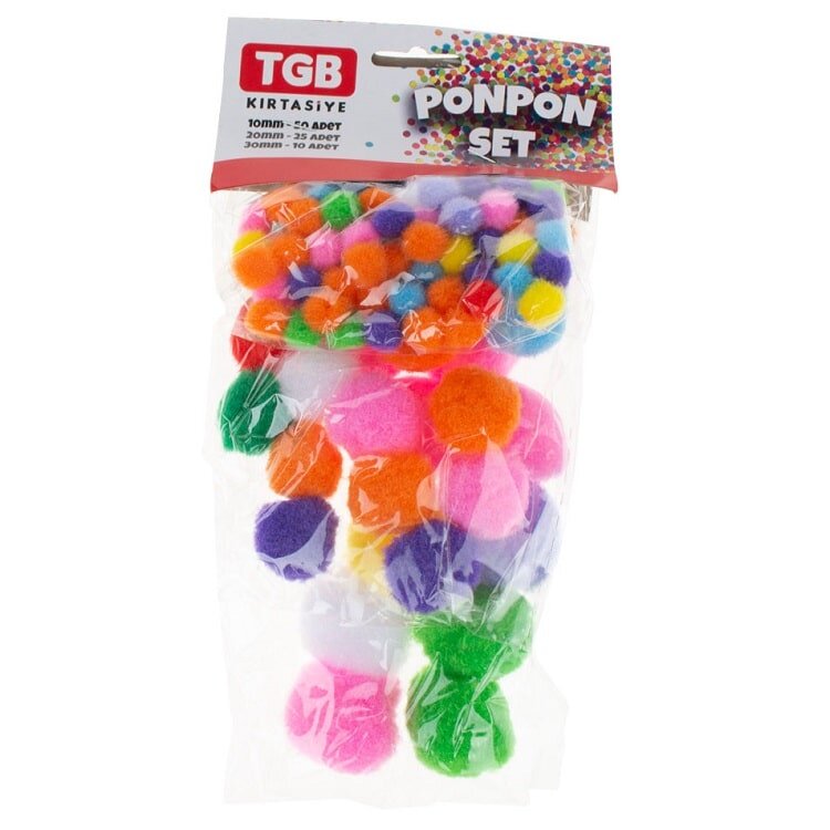 TGB-2815 3'LÜ SET DÜZ PONPON 12'Lİ